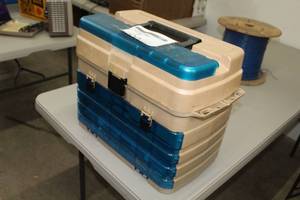 lot 1090 image: Plastic Fishing Tackle Box