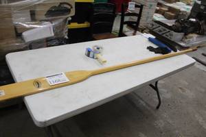 lot 1168 image: Caviness Woodworking Co Feather Brand Wood Canoe Oar 7-12