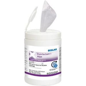 Box of 12 Canisters 85 Ct ECOLAB Disinfectant 1 Wipes NEW IN BOXES($150 Value)