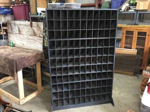 lot 11 image: Large Pigeonhole Organizer Wooden Cabinet