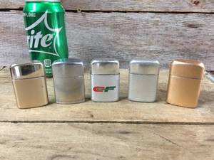 lot 25 image: 5 Vintage Ronson Pocket Lighters