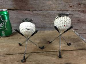 lot 26 image: 2 Vintage Golf Table Lighters