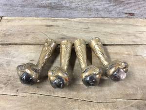 lot 54 image: Antique Glass Ball & Cast Claw Table Leg Feet.