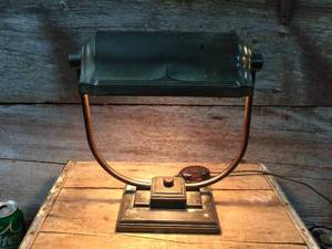 lot 55 image: Antique Brass Desk Lamp