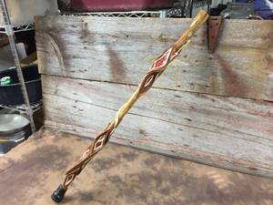 lot 94 image: Carved Diamond Willow Walking Stick