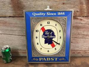 lot 105 image: Vintage Pabst Blue Ribbon Beer Wall Clock