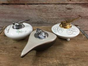 lot 116 image: 3 Ronson Mid-Century Atomic Type Table Lighters