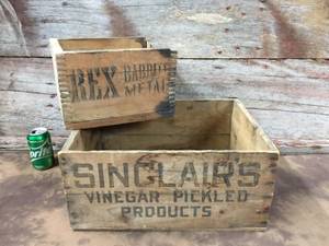 lot 138 image: 2 Antique Wooden Advertiser Crates