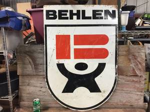 lot 139 image: Vintage Behlen Metal Seed Advertiser Sign