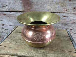 lot 168 image: Redskin Brand Brass - Copper Spittoon