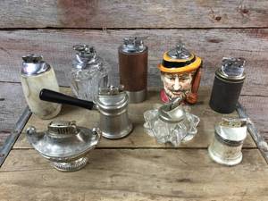 lot 173 image: 9 Vintage Table Lighters - Evans, Ronson, Colibri, Other