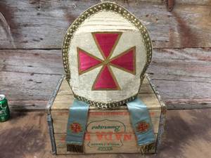 lot 182 image: Antique Masonic Bishop Style Head GearHat