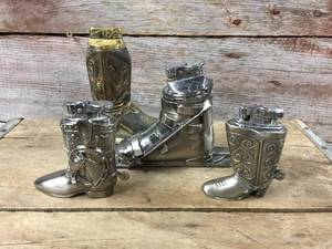 lot 195 image: Vintage Boot Table Lighters
