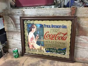 lot 205 image: Vintage Coca Cola Mirrored Sign