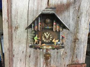 lot 228 image: Vintage German 3 Weight Cuckoo Clock