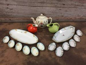 lot 280 image: Vintage Tea Pot - Creamers - Celery Dishes