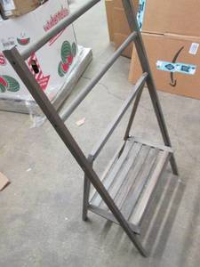 lot 356 image: folding wood towel rack ...
