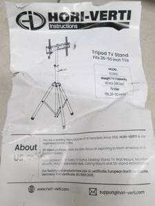 lot 396 image: hori-verti tri-pod tv stand fits 26...
