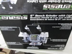 lot 49 image: Genesis 6 Bench Grinder with light...