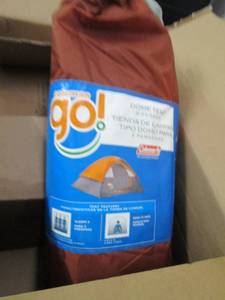 lot 115 image: coleman go dome 3-person tent open ...