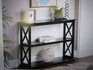 lot 137 image: deluxe 3-tier console table blemish...