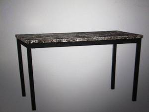 lot 142 image: marble-look dining table open box ...