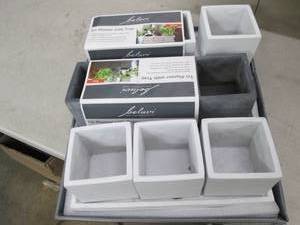 lot 184 image: 9 tri-planter trays  broken bases b...