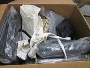 lot 208 image: Misc box of fabric storage, underbe...