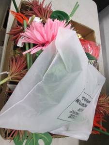 lot 221 image: Lot of fake flowers and folage, ope...
