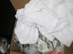 lot 235 image: Box of misc sheets and curtains, op...