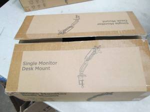 lot 341 image: Single monitor desk mount, open box...