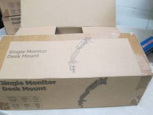 lot 342 image: Single monitor desk mount, open box...