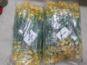lot 345 image: box of 5 bags of 12 stem artificial...