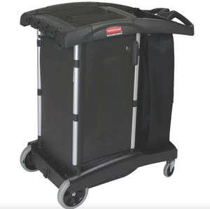 lot 70 image: Rubbermaid Commercial Housekeeping Cart FG9T7700BKLA ($1200 Value)