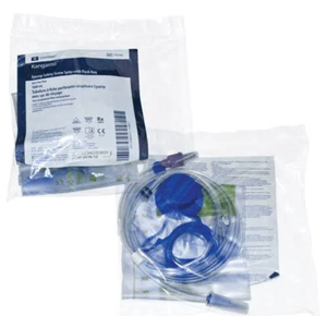 lot 74 image: 150 Kendall-Covidien Kangaroo Joey Safety Screw and Flush BagsBrand New in Bags($900 Value)