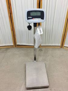 lot 3 image: Global Industrial Industrial Adjustable Height Bench & Floor Scale 330lb Capacity - Best Used for Weighing, Counting, Accumulating or Checkweighing Needs - Excellent Working Condition With Manual