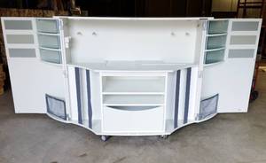 lot 55 image: WOWOW MSRP $12,000 FANTASTIC MOBILE ORGANIZER STORAGE CABINET ON WHEELS TAKE EVERYTHING YOU NEED ON THE ROAD  MEASUREMENTS TO COME