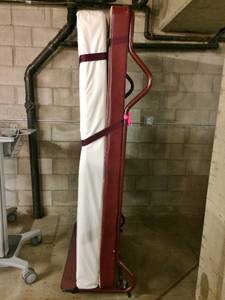 lot 53 image: MSRP $1400 Sico Mobile Sleeper Economy Bed - Perfect For The Cabin Or Basement... Hey Even The Garage or Mancave - Stowaway Mattress On Wheels Great Condition