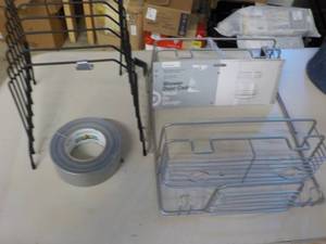 lot 31 image: Shower Door Caddy, Duct Tape and Wi...