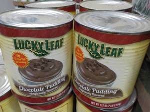 lot 197 image: 2 - 7 lb. Cans Lucky Leaf Chocolate...