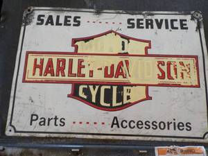 lot 205 image: Harley Davidson Metal Sign 15 x 11...