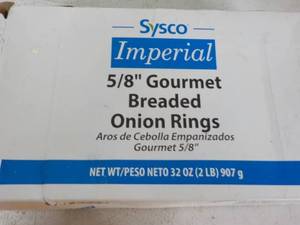 lot 258 image: 32 oz Box Frozen Breaded Onion Ring...
