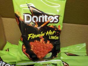 lot 282 image: 3 Cases Doritos Flamin Hot Limon Ch...