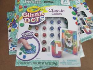 lot 44 image: 7- 42 pks Glitter Dots from Crayola...