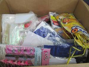 lot 48 image: Box of Assorted Party Supplies...