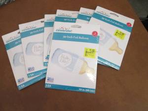 lot 50 image: 7- 39 inch Baby Boy Foil Balloons...