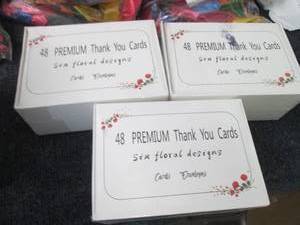 lot 75 image: 3- 48 pks Premium Thank You Cards...