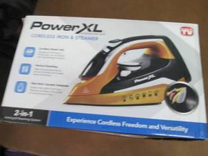 lot 123 image: PowerXL Cordless Iron and Steamer o...