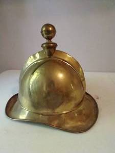 lot 165 image: Antique Brass German Fire Brigade Helmet
