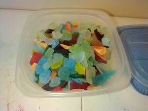 lot 170 image: Small Tote of Sea Glass